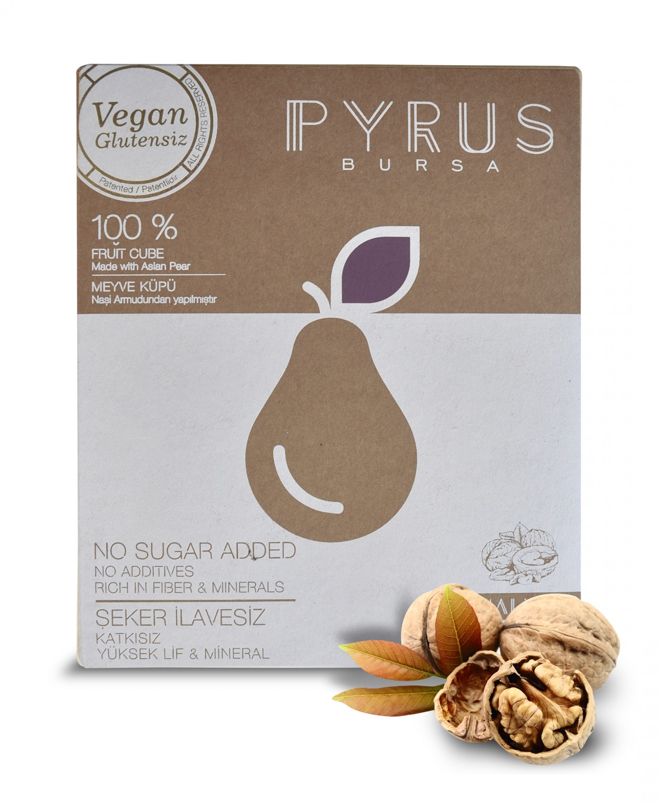 PYRUS 100% Natural Fruit Cube Delights with Walnut Flavour