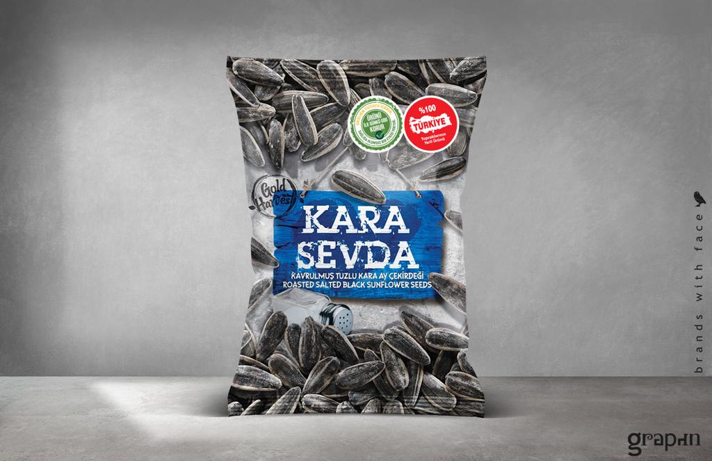 Kara Sevda Roasted Salted Black Sunflower Seeds 250G